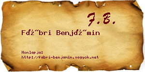 Fábri Benjámin névjegykártya