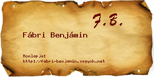 Fábri Benjámin névjegykártya